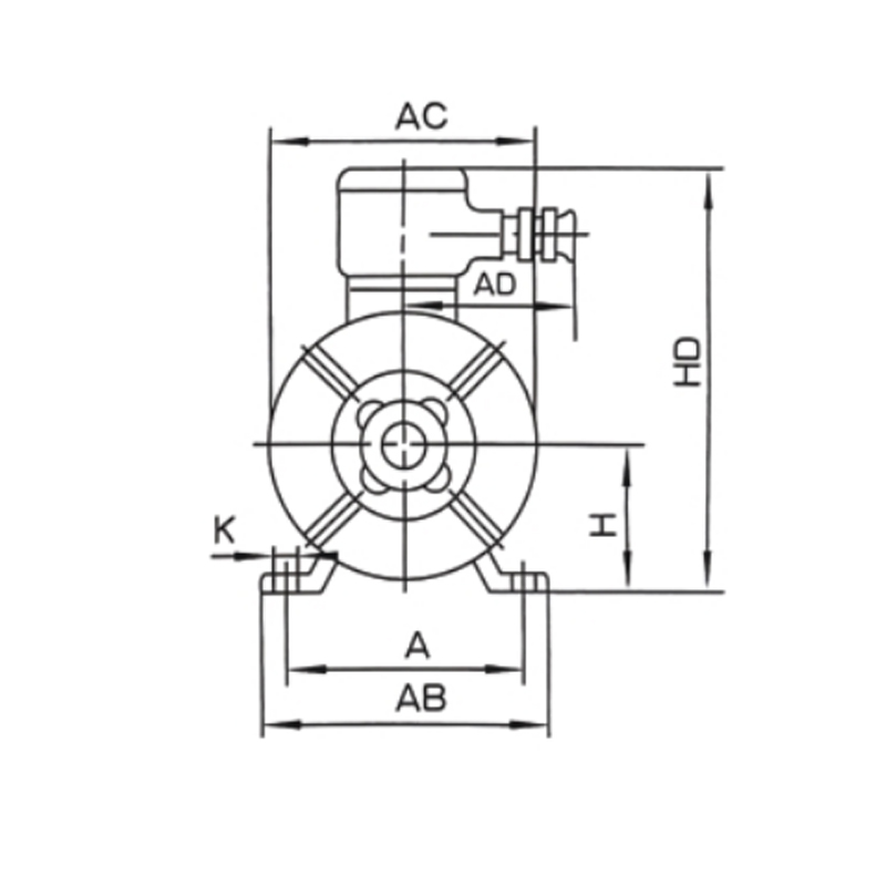 機(jī)座帶底腳、端蓋上無凸緣的電動(dòng)機(jī)(B3)